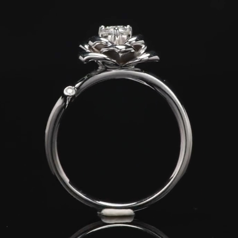 Diamond Camellia Ring