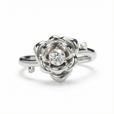Diamond Camellia Ring