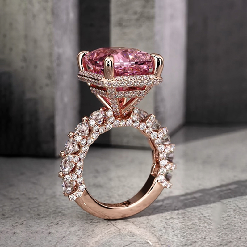 Diamond Morganite Engagement Ring