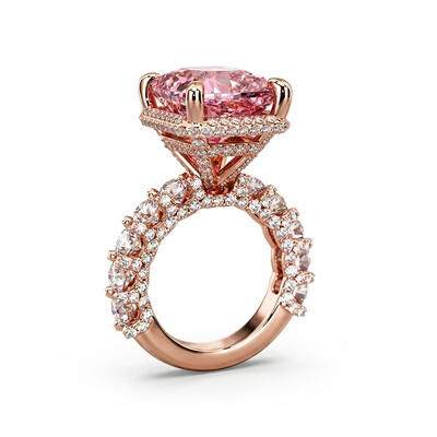 Diamond Morganite Engagement Ring
