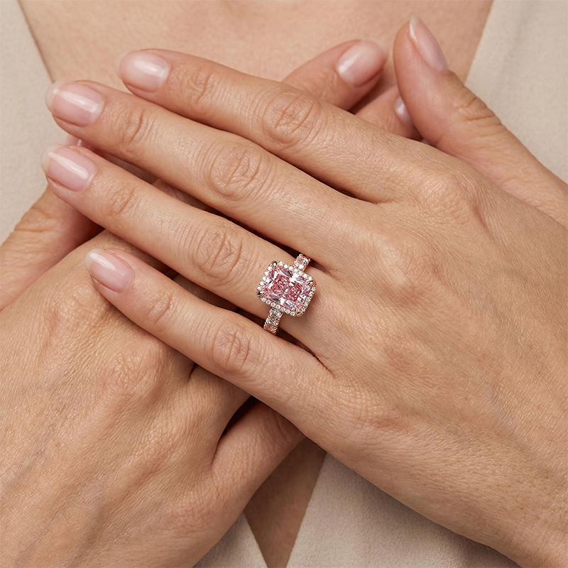 Diamond Morganite Engagement Ring