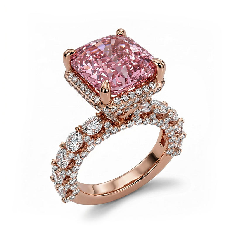 Diamond Morganite Engagement Ring