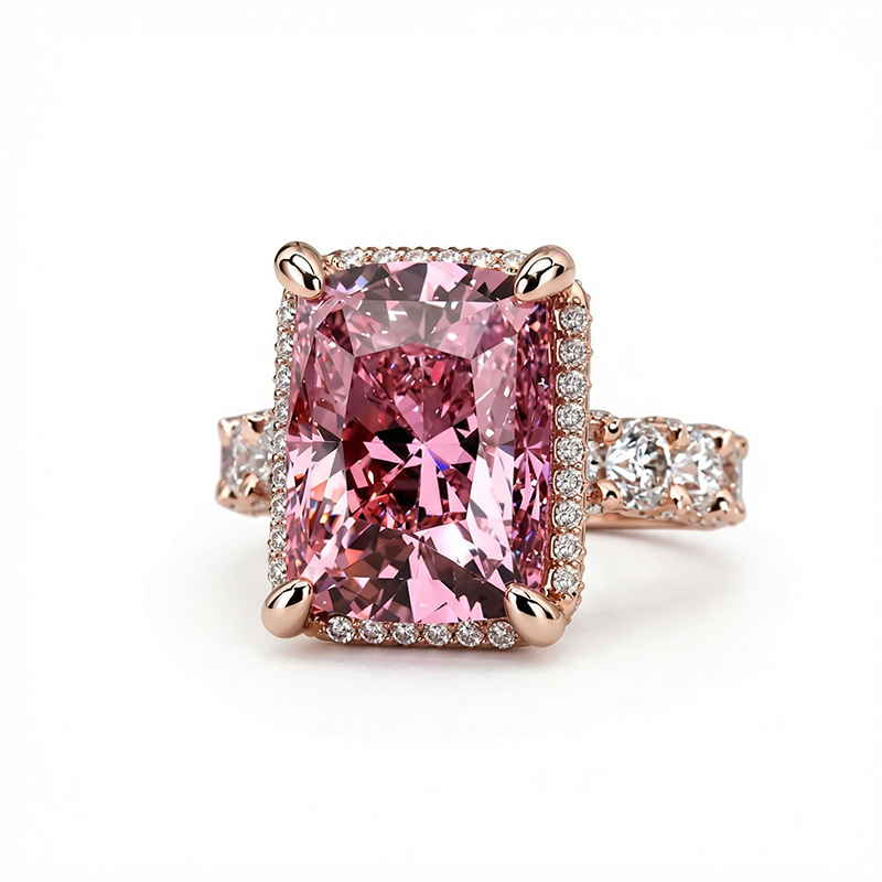 Diamond Morganite Engagement Ring