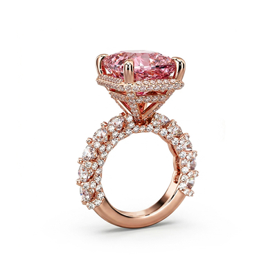 Diamond Morganite Engagement Ring