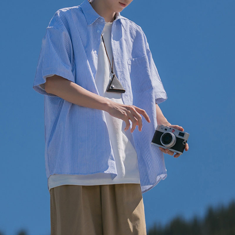 Japanese Striped Short Sleeve Shirt