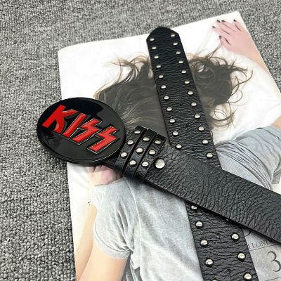 Rock Fashion Studded Casual KISS Belt