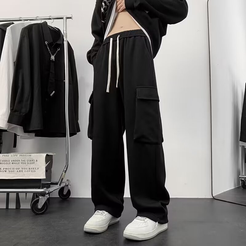 Hip Hop Drawstring Pocket Casual Pants