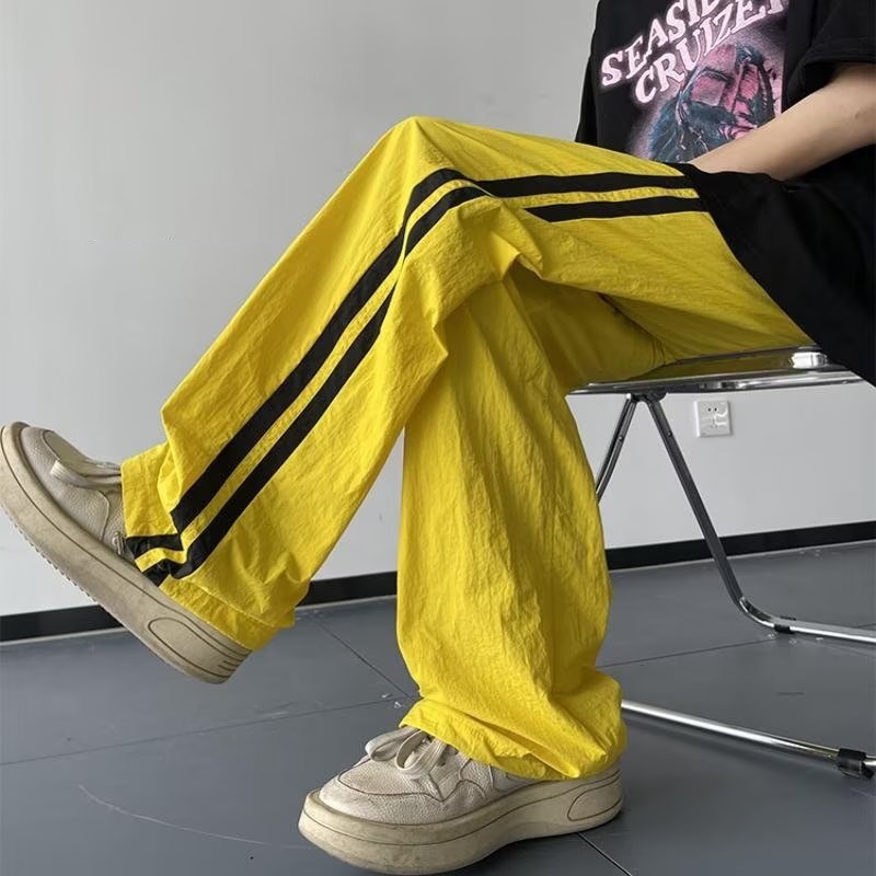 Hip Hop Quick Dry Striped Parachutist Casual Pants