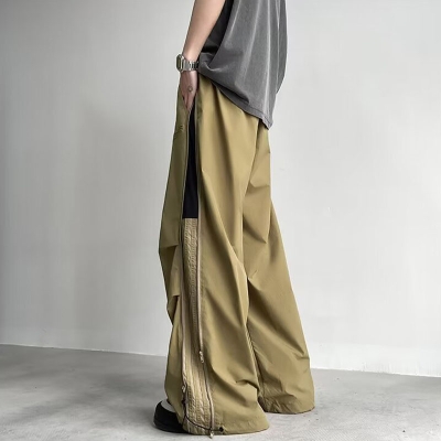 Striped Colorblock Trend Pleated Casual Pants