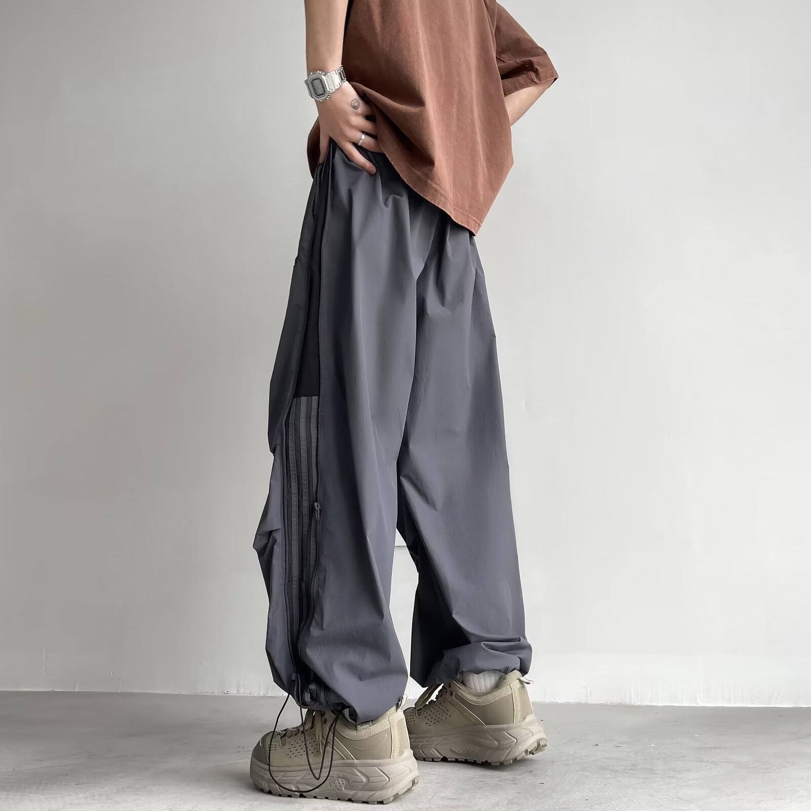 Striped Colorblock Trend Pleated Casual Pants