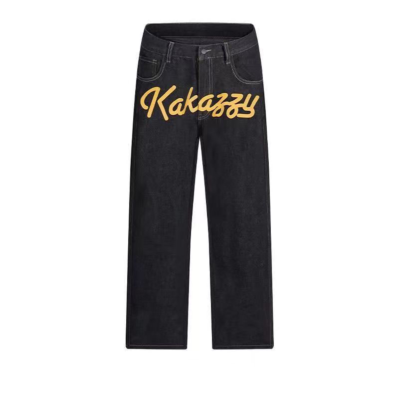 Y2K Hip Hop Star Print Jeans