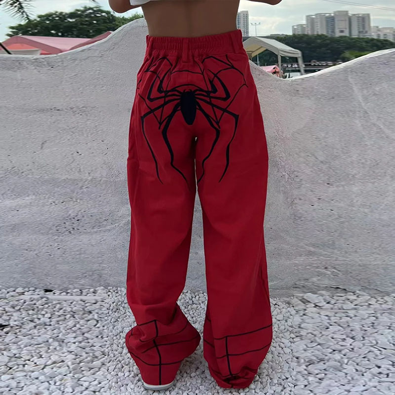 Y2K Hip Hop Spider Patch Embroidered Jeans