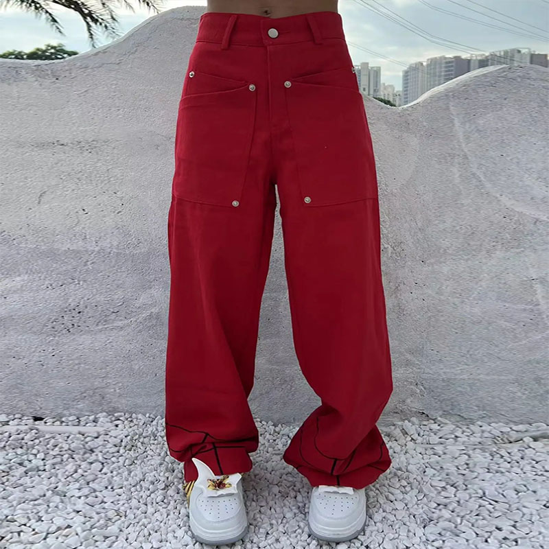 Y2K Hip Hop Spider Patch Embroidered Jeans