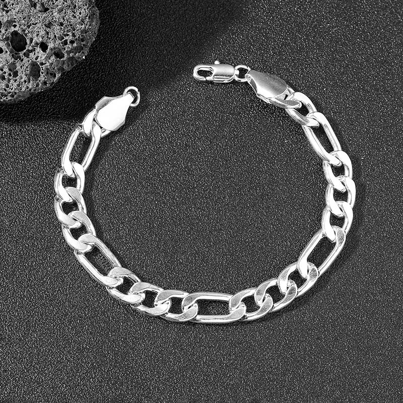 12mm Figaro Bracelet for Men