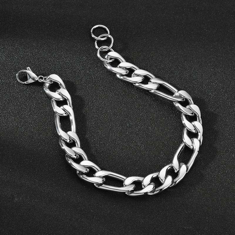 12mm Figaro Bracelet for Men