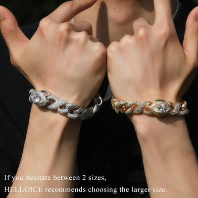 Iced Devil Eye Various Planets Cuban Bracelet