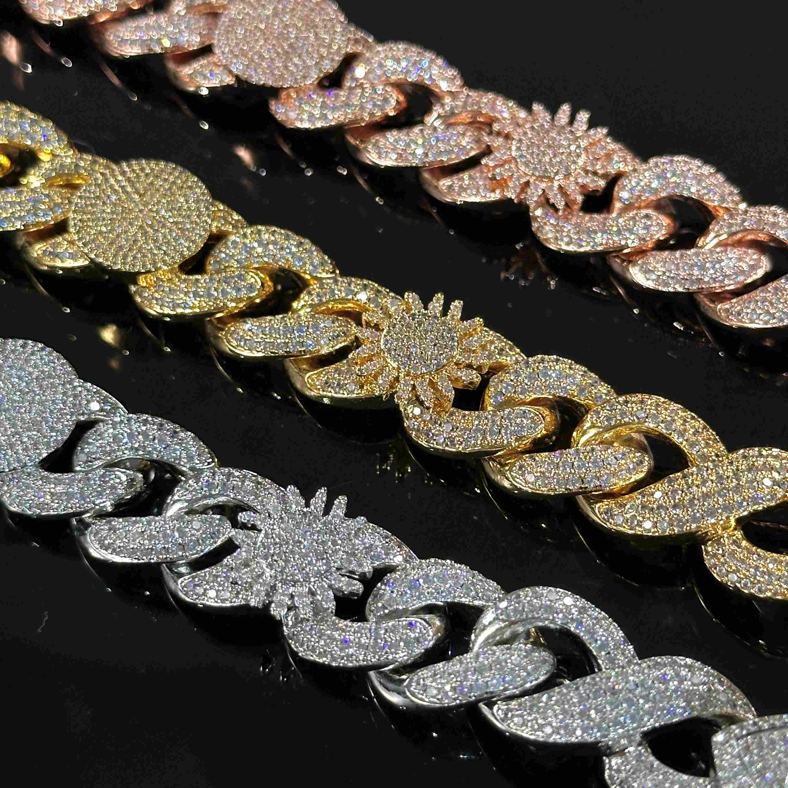 Iced Devil Eye Various Planets Cuban Bracelet