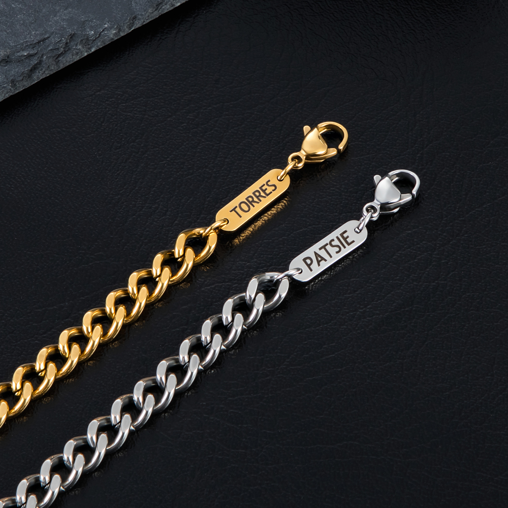 6mm Custom Name Cuban Bracelet in Gold