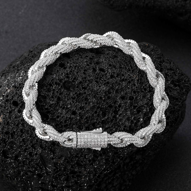 8mm Iced Rope Bracelet for Men