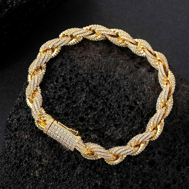 8mm Iced Rope Bracelet for Men