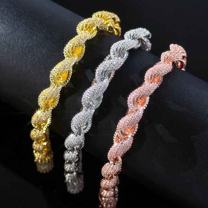 8mm Iced Rope Bracelet for Men