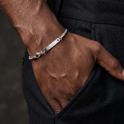 3mm Custom Name Stainless Steel Rope Bracelet