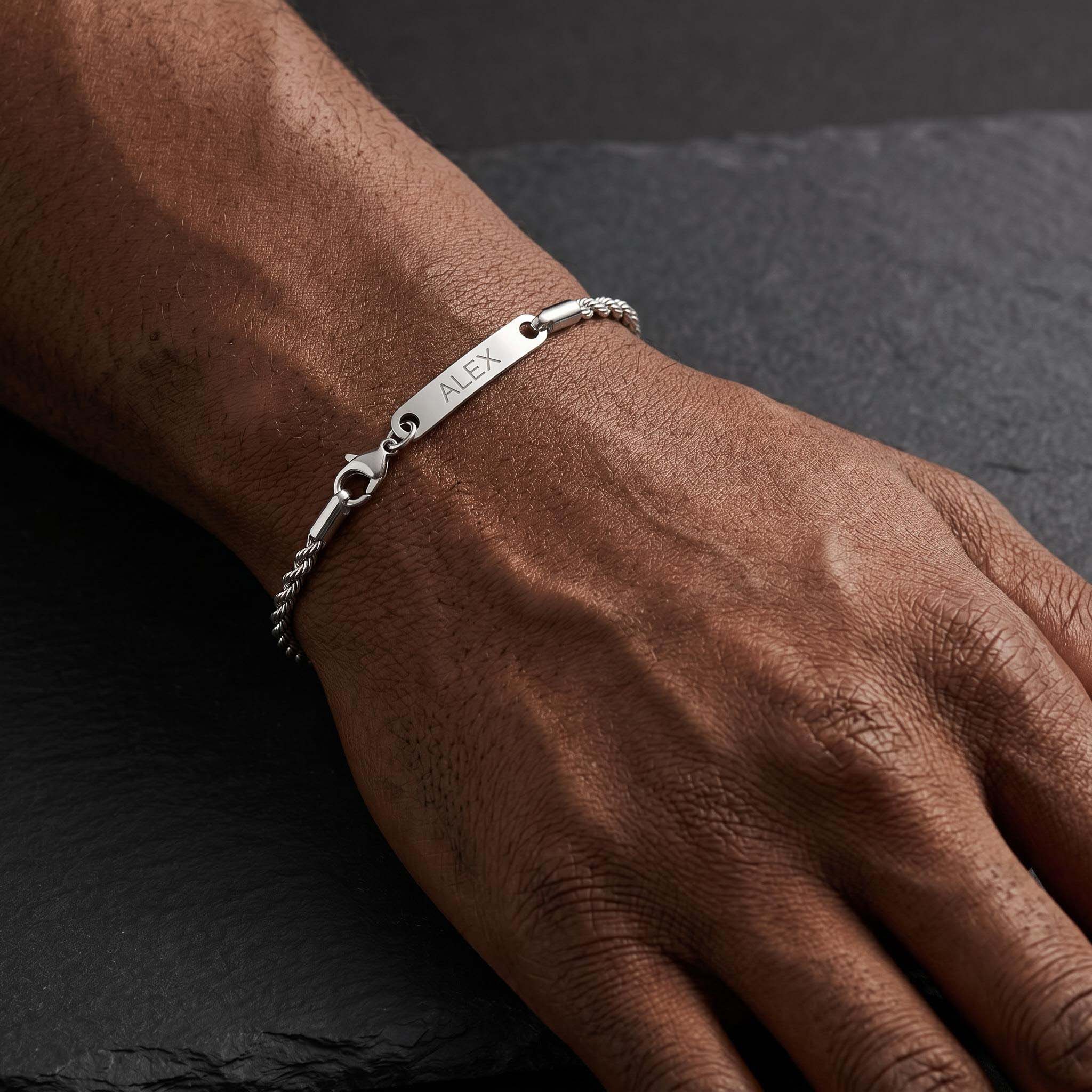 3mm Custom Name Stainless Steel Rope Bracelet