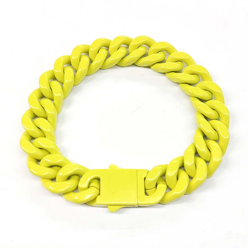 13mm Colorful Cuban Link Bracelet for Men