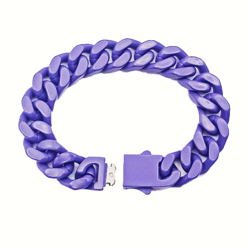 13mm Colorful Cuban Link Bracelet for Men