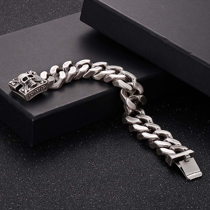 20mm Skull Clasp Cuban Bracelet