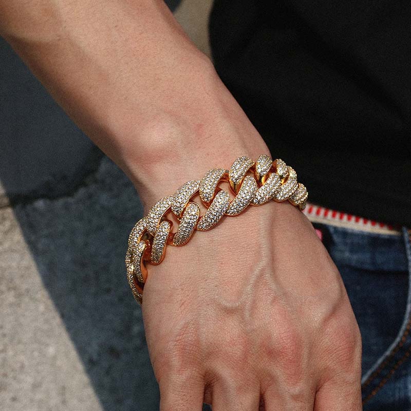 14mm Paved Cuban Bracelet