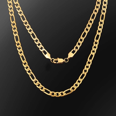 6mm/7mm/8mm/9mm/10mm/12mm Figaro Chain in Gold
