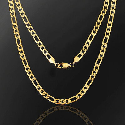 6mm/7mm/8mm/9mm/10mm/12mm Figaro Chain in Gold