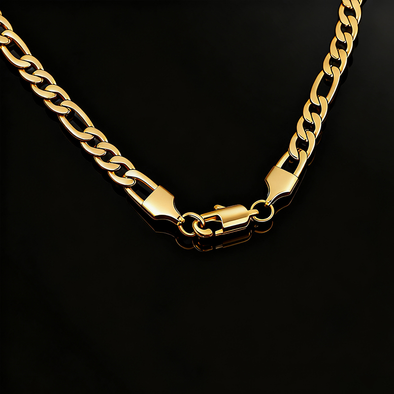 6mm/7mm/8mm/9mm/10mm/12mm Figaro Chain in Gold 6mm/7mm/8mm/9mm/10mm/12mm Figaro Chain in Gold