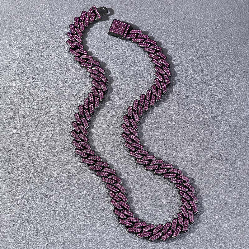 14mm Iced Miami Cuban Chain in Black Gold