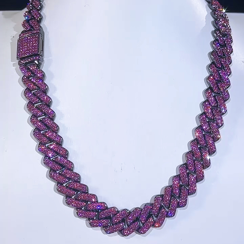 14mm Iced Miami Cuban Chain in Black Gold