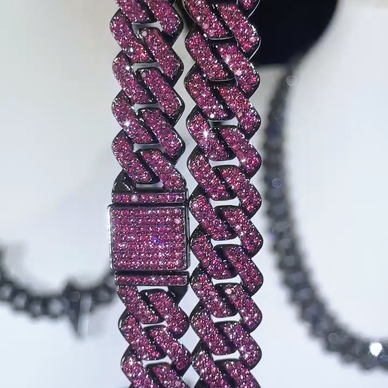 14mm Iced Miami Cuban Chain in Black Gold