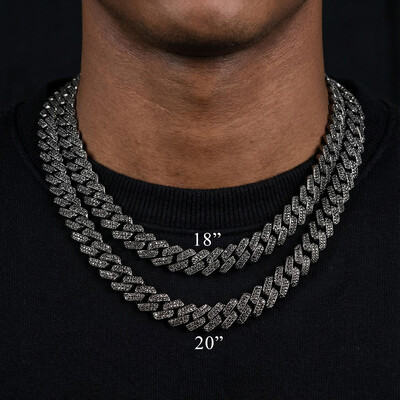 14mm Iced Miami Cuban Chain in Black Gold