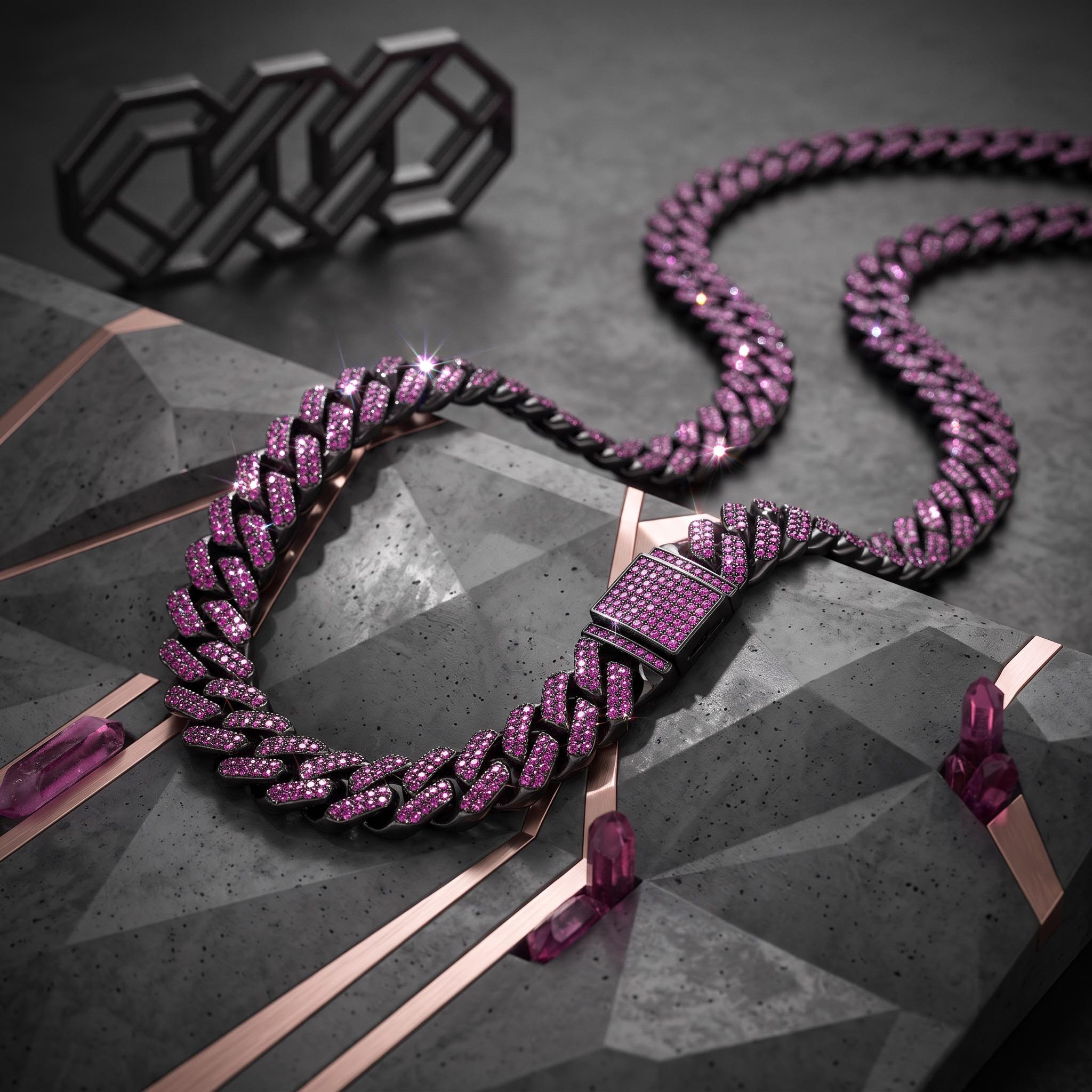 14mm Iced Miami Cuban Chain in Black Gold