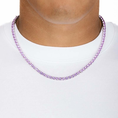 4mm Purple Iced Tennis Chain