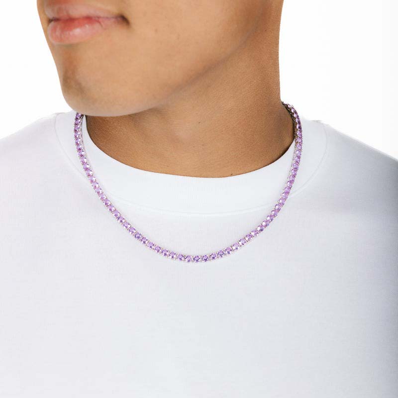 4mm Purple Iced Tennis Chain