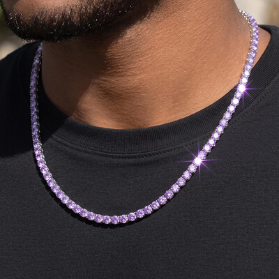 4mm Purple Iced Tennis Chain
