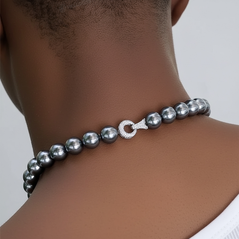 12mm Black Pearl Necklace