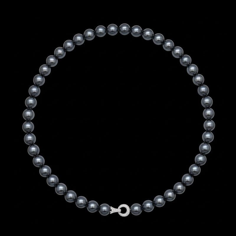 12mm Black Pearl Necklace