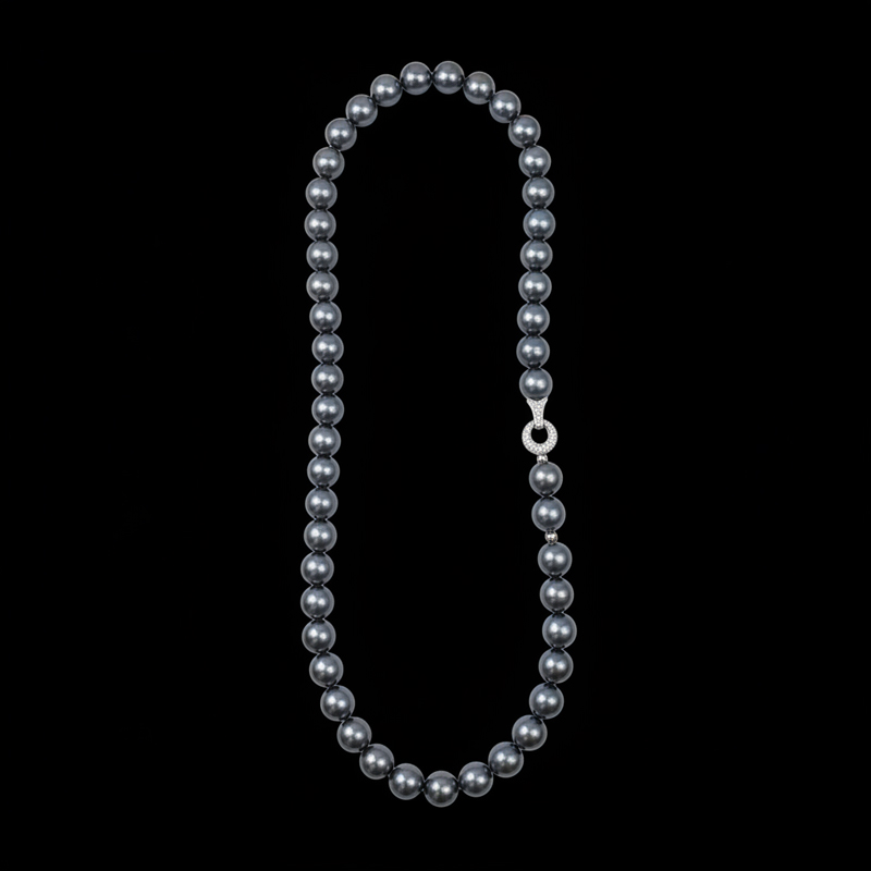 12mm Black Pearl Necklace