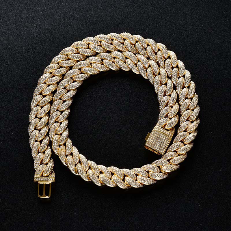 14mm Paved Cuban Chain with Big Box Clasp