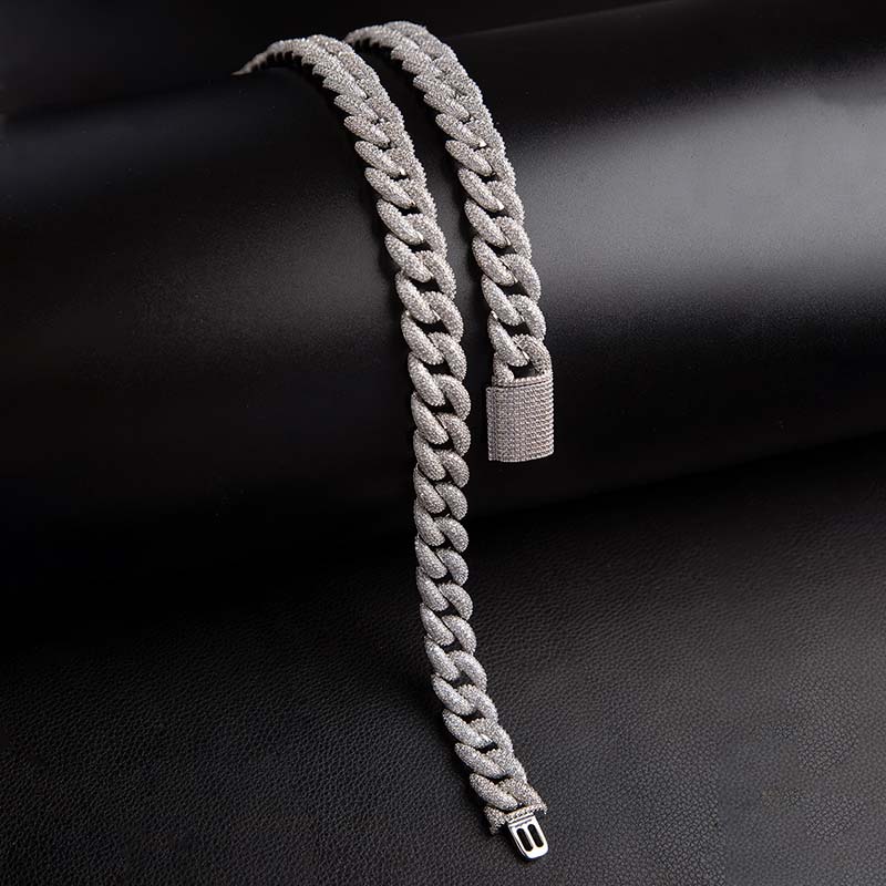 15mm Paved Cuban Chain with Big Box Clasp