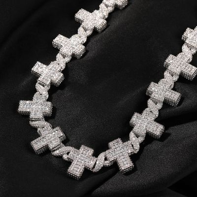 Iced Cross with Infinity Link Chain