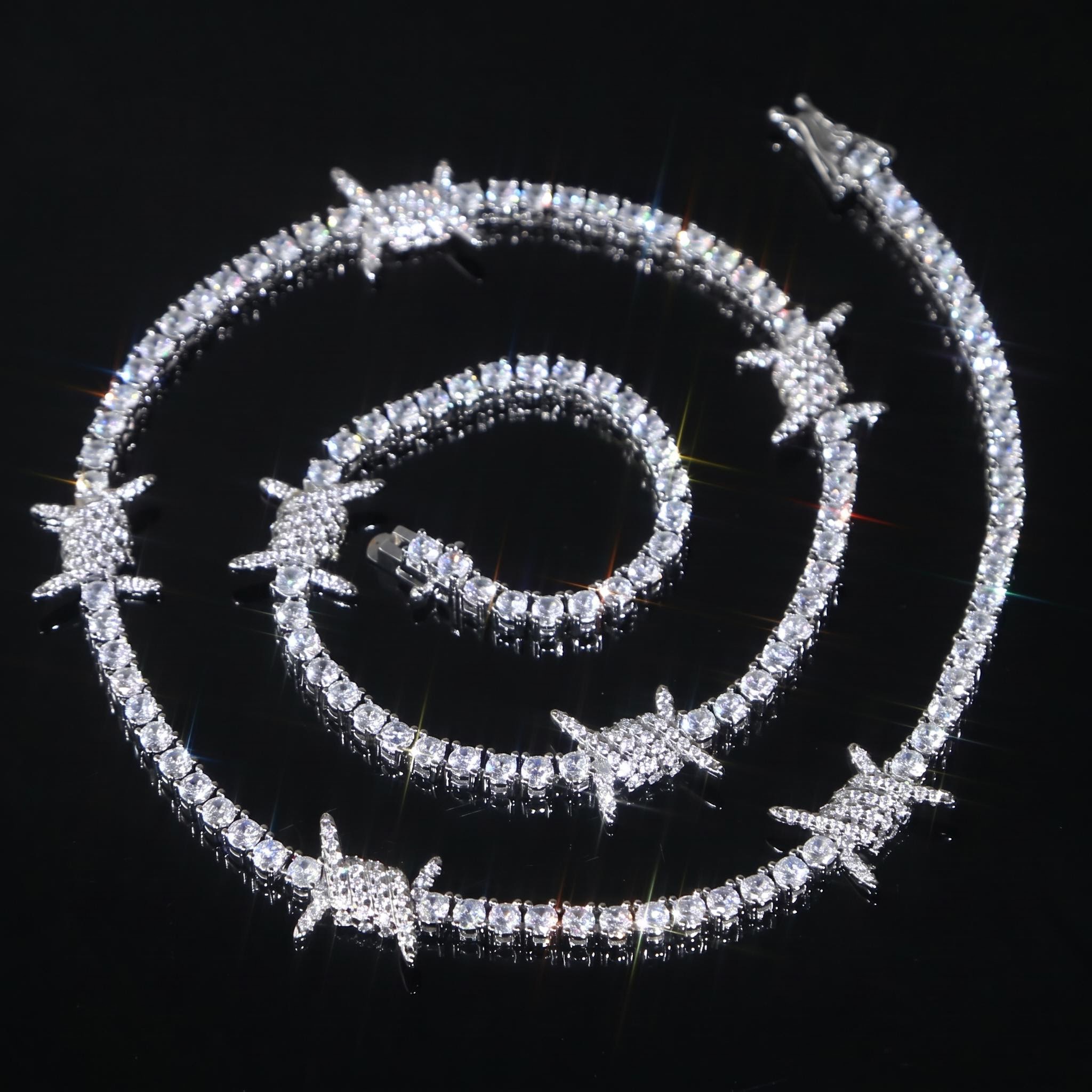 3mm Iced Out Thorns Tennis Chain