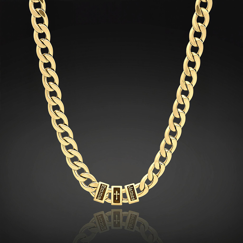 8mm Custom Family Names Cuban Chain 8mm Custom Family Names Cuban Chain